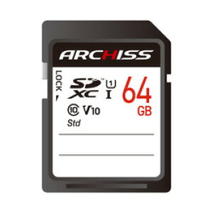 A[LTCg ARCHISS Standard SDXC?J[h UHS-I U1 C10 V10 64GB(AS-064GSD-SU1) 񂹏i
