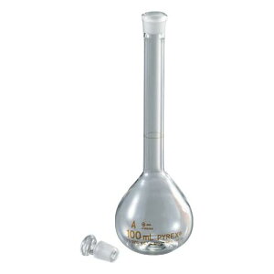 メスフラスコ(JIS規格)100mL JCSS校正証明書付 (1個)(3-495-06-24) 取り寄せ商品