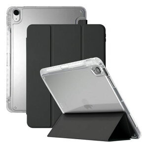 araree A FOLIO ペンホルダー付きハイブリッドケース for iPad Air(M3/M2/第5世代/第4世代) ブラック(AR27708) 仕入先在庫品