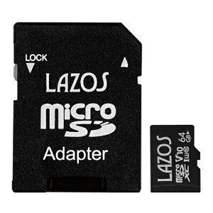 Lazos y20Zbgz ϋvmicroSDJ[h 64GB pbP[W(L-B64MSD10-U3V10X20) 񂹏i