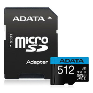 ADATA@Technology Premier microSDXC/SDHC UHS-I Class10 V10 A1 512GB(AUSDX512GUICL10A1-RA) 񂹏i