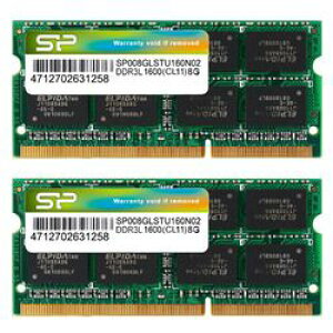 Silicon@Power 204pin DDR3L-1600 PC3L-12800 CL11 1.35V SO-DIMM@8GB*2(SP016GLSTU160N22) 񂹏i