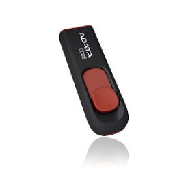 ADATA　Technology DashDrive C008 スライド式 USBフラッシュドライブ 16GB Black/Red(AC008-16G-RKD) 取り寄せ商品