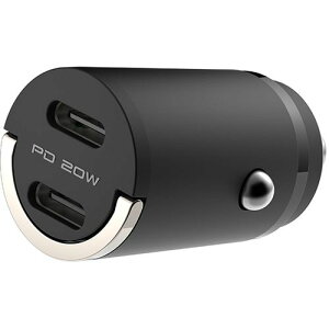 カシムラ 車載用USB電源 DC-PD20W USB-C 2ポート コンパクト(69-1228-87) 取り寄せ商品