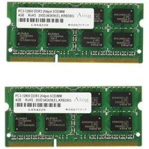 AhebN ADS12800N-4GW PC3-12800 204pin SO-DIMM 4GX2g 񂹏i