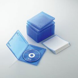 エレコム Blu-rayディスクケース(1枚収納タイプ 10枚セット) クリアブルー(CCD-BLU110CBU) メーカー在庫品