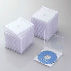 エレコム CD DVDプラケース 1枚収納 30パック ホワイト CCD-JSCN30WH メーカー在庫品