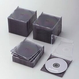 エレコム CD DVDスリムプラケース 1枚収納 50パック クリアブラック(CCD-JSCS50CBK) メーカー在庫品