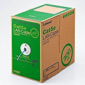 GR ELECOM RoHSΉLANP[u CAT5E 300m u[ ȈՃpbP[W(LD-CT2/BU300/RS) [J[݌ɕi