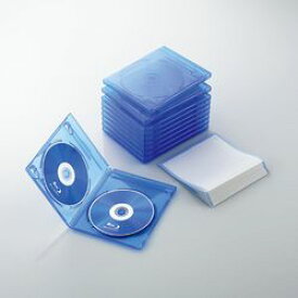 エレコム Blu-rayディスクケース(2枚収納タイプ 10枚セット) クリアブルー(CCD-BLU210CBU) メーカー在庫品