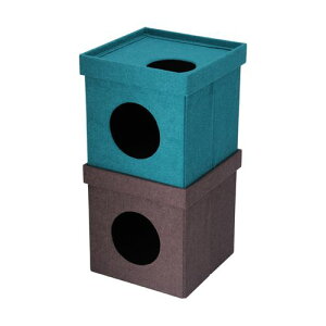 不二貿易 ペットハウスキューブ2段 BL/BR 53712(69-1896-67) 取り寄せ商品