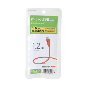 �G���R�� ELECOM microUSB�P�[�u�� 2A�o�� 1.2m �J���t�� �I�����W(MPA-FAMB2U12CDR) ���[�J�[�݌ɕi
