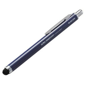 エレコム スマホ・タブレット用タッチペン 超感度タイプ ノック式 ネイビー(P-TPCNBU) メーカー在庫品