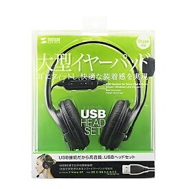 サンワサプライ USBヘッドセット MM-HSUSB17BK メーカー在庫品