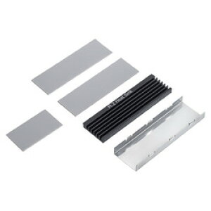 【P5S】サンワサプライ M.2 SSD用ヒートシンク 両面実装対応(ブラック)(TK-HM6BK) メーカー在庫品