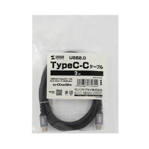 �T�����T�v���C SANWA SUPPLY USB 2.0 Type-C�P�[�u��(C-C�E�X�g���[�g�E60W�E2m)(KU-CCP6020TK) ���񂹏��i
