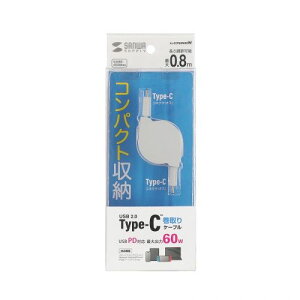 �T�����T�v���C SANWA SUPPLY USB2.0 Type-C �����P�[�u�� PD60W �z���C�g(KU-CCP60M08W) ���[�J�[�݌ɕi