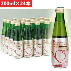 シャイニー 青森県りんごジュース 青森の味!スパークリングアップルジュース スタンダード 瓶 200ml×24本(4970180100486 x24) 目安在庫=○