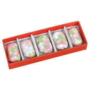 ヤマコー てまひま工房 ちょいと箸休め箸置 重ね桜 5個セット 箱入 ころんとしたお豆のような可愛い箸置きセット(yamaco80527) 取り寄せ商品