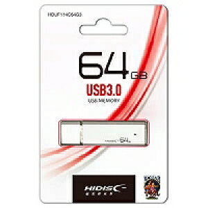 HIDISC USB 3.0 tbVhCu 64GB Vo[ Lbv(HDUF114C64G3) 񂹏i