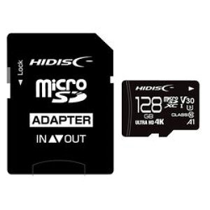 HIDISC microSDXCJ[h 128GB CLASS10 UHS-I Speed class3, A1Ή(HDMCSDX128GCL10V30) 񂹏i