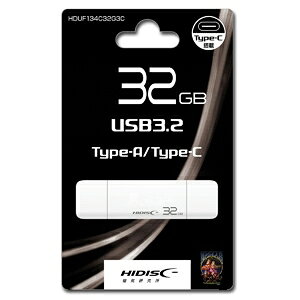 C HIDISC USB3.2 Gen2 Type-C &Type-A tbVhCu 32GB Lbv(HDUF134C32G3C) 񂹏i