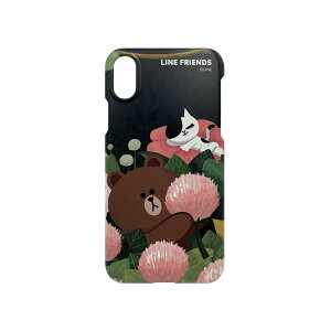 LINE FRIENDS iPhone XS / X SLIM FIT �e�[�} �u���E��(KCL-SCT001) �d����݌ɕi