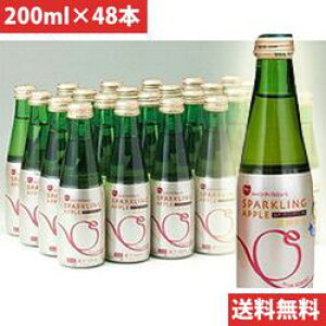 シャイニー 青森県りんごジュース 青森の味!スパークリングアップルジュース スタンダード 瓶 200ml×48本(4970180100486 x48) 目安在庫=△