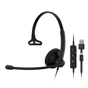 EPOS IMPACT 100 MS Mono USB-C+A USB�Ў��w�b�h�Z�b�g �L�� ��y�ŉ��K �R�[���Z���^�[����(EPOS-1001419) ���񂹏��i
