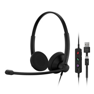 EPOS IMPACT 100 MS Stereo USB-C+A USB�����w�b�h�Z�b�g �L�� ��y�ŉ��K �R�[���Z���^�[����(EPOS-1001421) ���񂹏��i