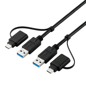 GR ELECOM f[^ڍsP[u USBNP[u 1.5m USB3.0/5Gbps ubN(UC-TV8BK) [J[݌ɕi