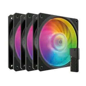 �N�[���[�}�X�^�[ Mobius 120P ARGB 3-Pack Fan Kit/120mm ARGB�P�[�X�t�@��3�p�b�N/�u���b(MFZ-M2DN-243P2-R1) �ڈ��݌�=��