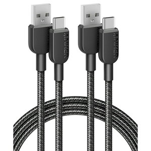 �A���J�[�W���p�� ANKER 310 ���ϋv�i�C���� USB-C&USB-A �P�[�u�� 1.8m �u���b�N 1�p�b�N(2�{)(B81G6011) �ڈ��݌�=��