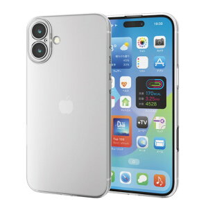 �G���R�� ELECOM iPhone 16 Plus �\�t�g�P�[�X �Ɍ� �N���A(PM-A24BUCTKCR) ���[�J�[�݌ɕi