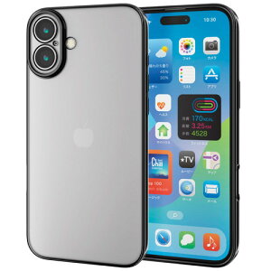 �G���R�� ELECOM iPhone 16 Plus �\�t�g�P�[�X �Ɍ� ���^���b�N�u���b�N(PM-A24BUCTMKBK) ���[�J�[�݌ɕi