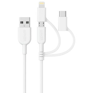 �A���J�[�W���p�� ANKER PowerLine II 3-in-1�P�[�u�� 0.9m �z���C�g 1�{(A8436022) ���񂹏��i