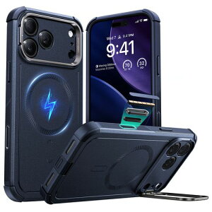 ESR ESR Cyber Armor �X�^���h�t���ϏՌ��P�[�X for iPhone 17 Pro Max �_�[�N�u���[(ES27907i17PM) ���񂹏��i