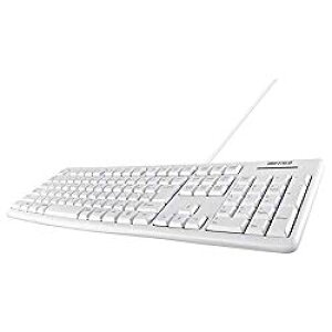 �o�b�t�@���[ BSKBU100WH USB�ڑ� �L���X�^���_�[�h�L�[�{�[�h �z���C�g �ڈ��݌�=��