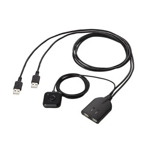 �G���R�� ELECOM USB�Ή��P�[�u����̌^�L�[�{�[�h�E�}�E�X�p�p�\�R���ؑ֊�(KM-A22BBK) ���[�J�[�݌ɕi