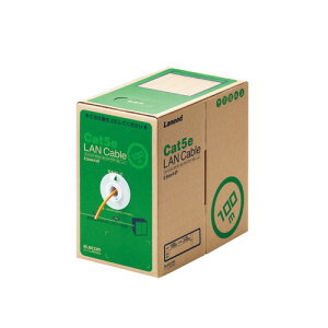 �G���R�� ELECOM RoHS�Ή�LAN�P�[�u�� CAT5E 100m �I�����W �ȈՃp�b�P�[�W(LD-CT2/DR100/RS) ���[�J�[�݌ɕi