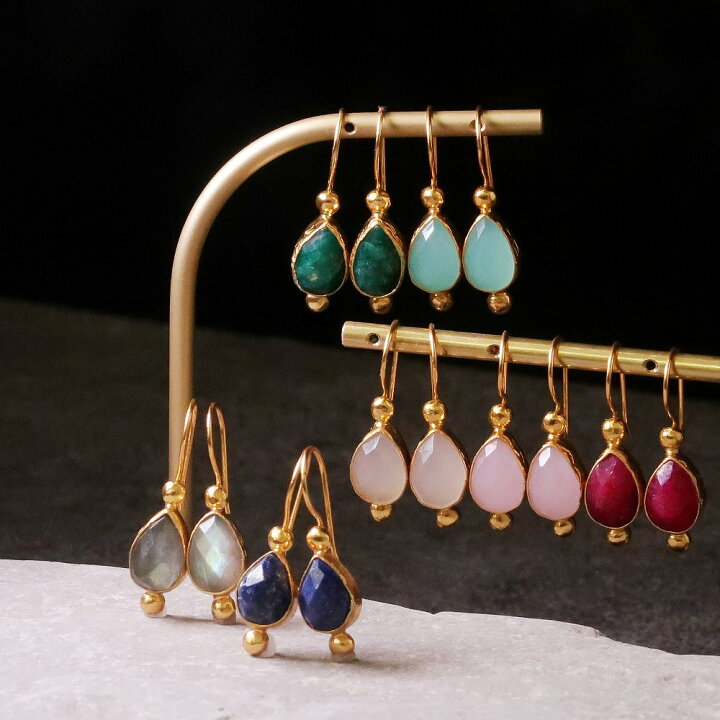 楽天市場】【11/12値上げ実施】唯一無二。天然石 ピアス レディース 22  