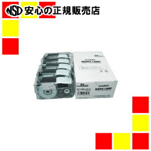 カシオ計算機 ネームランドカートリッジ白黒XR-24WE-5P-E