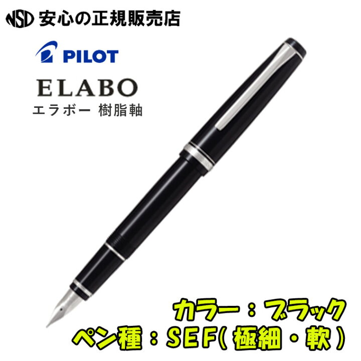 パイロット 万年筆 エラボー 樹脂軸 ブラック 軟中字 FE18SR-BSM<br 
