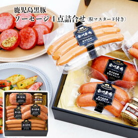 【かごしま黒豚】父の日 プレゼント 黒豚 ウィンナー ハム ソーセージ 4点 詰合せ キャンプ アウトドア BBQ 鹿児島 南州農場 食べ比べ セット 箱入り お祝い お礼 内祝い ギフト 贈り物 メッセージカード可 お取り寄せ 高級 食品 国産 豚肉 グルメ のし 人気 内祝