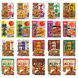 レトルト 詰め合わせ 20種20食セット 食べ比べ レンジ対応 常温保存 非常食 備蓄 DONBURI亭 金のどんぶり カリー屋カレー あじわいカレー