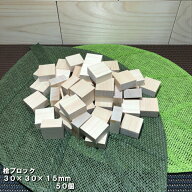 桧ブロック 30mm角×厚み15mm　50個｜木材 木 天然木 積み木 ブロック ハンドメイド クラフト 端材 工作 …