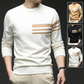 55%OFF!【時間限定:10,160円→4,572円】ニットセーター メンズ トップス プルオーバー 無地 長袖ニット クルーネック ニットソー セーター おしゃれ