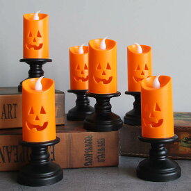 ハロウィン 飾り LED キャンドル ライト Halloween 装飾 かぼちゃ ろうそく 点滅 電飾 イルミネーション 飾り付け キャンドルライト
