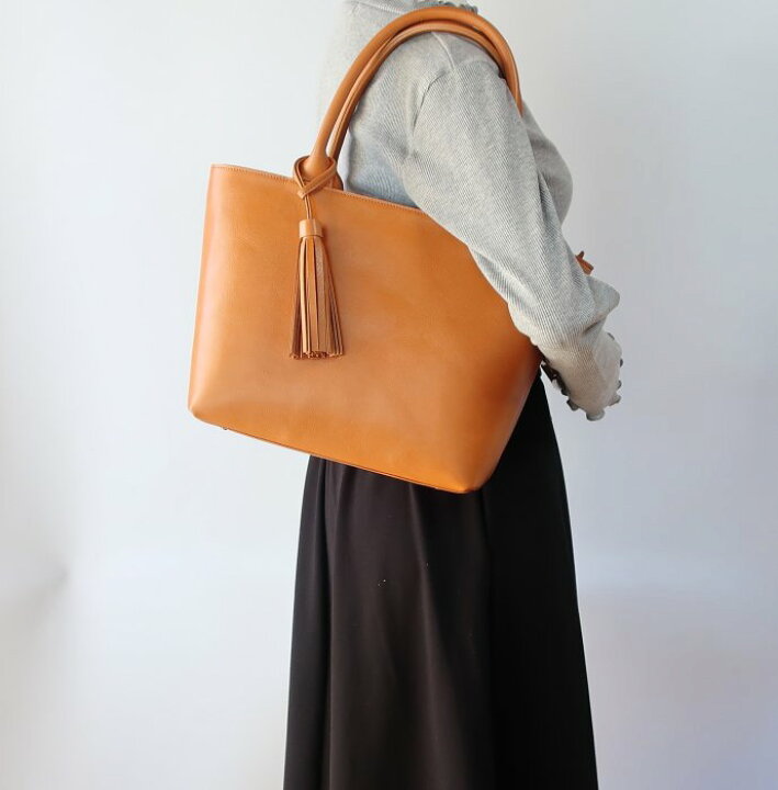 楽天市場】シンプルトートbag（ファスナーver) マチ13cm＆丸手ver 