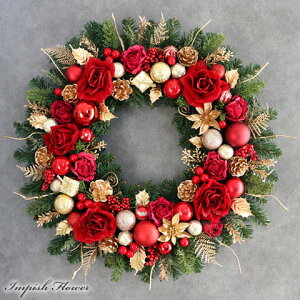 クリスマリース 造花 特大 大きい 55cm 赤 人気 豪華 玄関 おしゃれ 北欧 大型